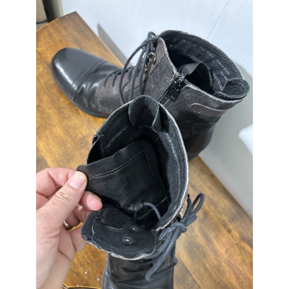 Clarks Morgan Carla Boot Womens 10 M Black Leather Lace Up Lug Utilitarian - Picture 7 of 12